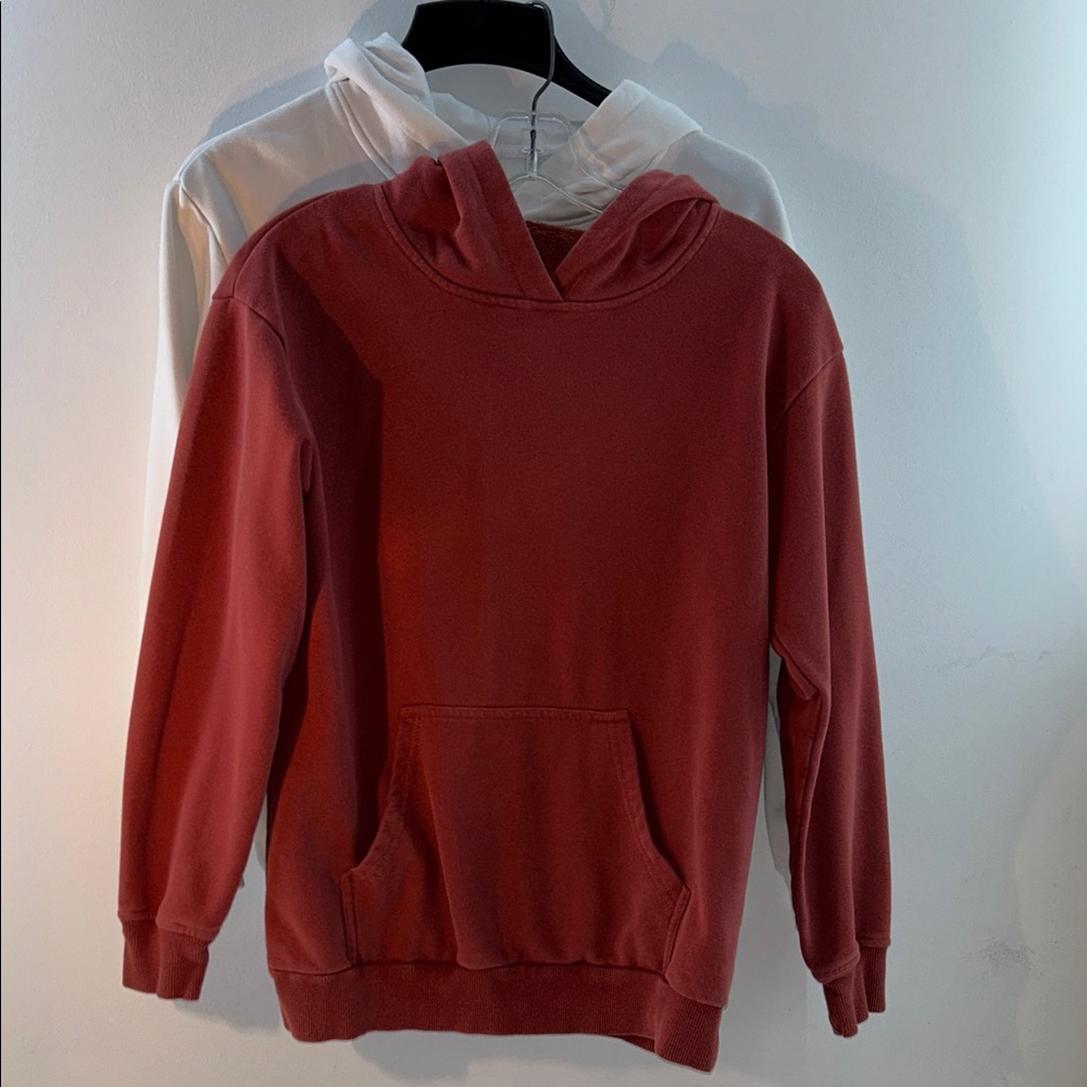 Dusty Red and White Hoodies